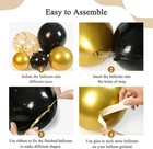 133pcs Black And Gold Balloons Garland Arch Kit With Metallic Gold Confetti Ball