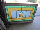   Antique American Stained Glass Window   24 X 36   Architectural Salvage  