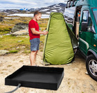 Foldable Shower Base 41 x41  Portable Shower Pan With Drain For Camping Tent Rv