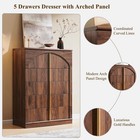  Modern 5 Drawers Dresser For Bedroom With Arched Panel 44  Tall Dresser 