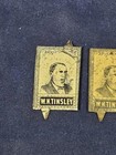 Lot Of 5 Antique W h  Tinsley Plug Tobacco Tin Tags Vintage Chewing Advertising