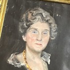 Antique Lady Portrait Oil Painting 19th Century Artist Signed Phil Sawyer 1932
