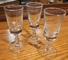 Vintage Thick Glass Cordial Shot Glass Set Of 3   4    Tall X 1 5    Across
