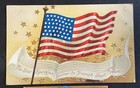 1908 Antique Embossed Victorian  Patriotic Americana Postcard Colorful   46 Stars