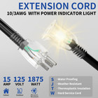 150ft Outdoor indoor Extension Cord With Lighted 10 Gauge  Black