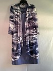 R m Richards Dress Jacket Set Womens 8p Blue Abstract Stripe Knit 2 Piece