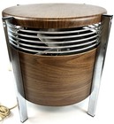       vtg Mcm Montgomery Ward Floor Fan Ottoman Footstool Hassock Wood Never Used 