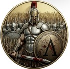 10 Oz  999 Copper   Historic Warriors Spartan Army   24 Karat Gilded Round