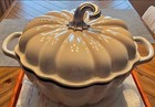 New Le Creuset Enameled Cast Iron Dutch Oven Pumpkin Cocotte 4 Qt Meringue Read