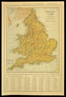 1921 Vintage England Map Railroad Railway Old Original United Kingdom Wall Art