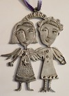 Leandra Drumm Pewter Ornament  friends Angels   Used But Has Orig Tag  3 5  Tall