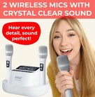 Pyle Karaoke Microphone Set - Wireless Microphones With Uhf 2x100 Channel Rec   