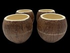 Trader Vic Usa Vintage Coconut Shaped Ceramic Tiki Mug  Set Of 4 Vintage Barware
