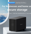 External 2 5 3 5 Sata Hdd ssd Aluminum Case 2 Bay Hard Disk Enclosure With Fan