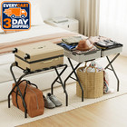 Amhancible Luggage Rack  Foldable Suitcase Stands Set Of 2 For Guest Room