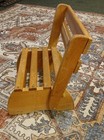 Vintage 9-79 Nu Line Industries Children s Wooden Folding Chair Step Stool Clean