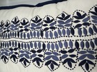 Martha Stewart Collection Throw Pillow Blue White Embroidered Leaf Decor 19x14   