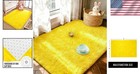 Luxurious 2x3 Feet Yellow Fluffy Carpet Rug - Perfect For Kids   Living Spaces