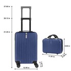 2pcs Luggage Two Piece Rolling Luggage Set Lightweight With Hook 20      14    Blue