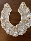 Antique Victorian Vintage Irish Crochet Lace Collars   Cuffs Trim Set lot Of 4