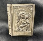 Antique Rosary Prayer Trinket Hinged Box Mini Bible Mary   Child Czechoslovakia