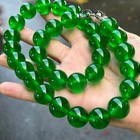 17mmnatural Perfect Ice Green Myanmar Beads Jade Jadeite Necklaces