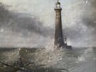 19th C Original Lighthouse Scene Oil On Canvas George Clarkson Stanfield Artist