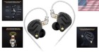 Premium Zs12 Pro X Wired Gaming Earbuds With 1dd 5ba Drivers - Dark Black Finish