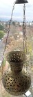 Vintage Brass Lantern Pierced Moroccan Hanging Lamp Candle Holder 10    H X 7    W