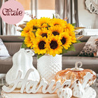20 Pcs Fake Silk Sunflowers Artificial Flower With Stems For Home Wedding Party