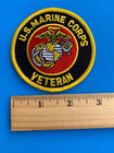 Usmc Veteran Us Marine Corps  Embroidered Patch Iron-on Sew-on 3  Round Applique
