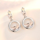 Women 925 Sterling Silver Earrings Cubic Zirconia Elegant Spring Water Cz 1823