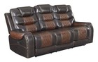 New Two-tone 3pc Leather Gel Brown Sofa Loveseat Chair 5-recliner Living Room