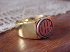 International Harvester Ihc Gold Chrome Ring Size  12 Nos Unique Logo Hi-quality