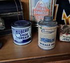 Antique Currins Whale Oil Tin  Seattle Wa Full Paper Label  Rare  Huberds Grease