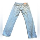 Vintage Levi s 501 Button Fly Light Blue Straight Leg  Denim