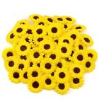 Silk Sunflower Head-artificial Daisy Flowers Wedding Party Decor Diy Craft 30pcs