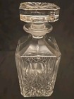 Vtg Diamond Crystal Cut Glass Whiskey Liquor Decanter   Square Stopper