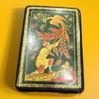 Traditional Russian Lacquer Box Folk Art Firebird Hand Painted Signed Metepa 3   