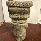 Carved Gray Stone Figure Figurine Statue With Geometric Headband
