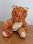 Vintage Teddy Bear Miniature Plush 3  4-way Jointed Brown Cream Doll House Toy