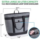 Jumbo Insulated Cooler Bag    With Hd Thermal Insulation - Premium  Gray