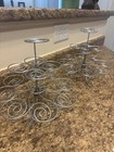 Set Of 2 Silver Spiral Wire 13-cupcake Tiered Dessert Display Stands