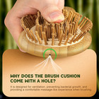 Bamboo Hair Brush Set  4 Pcs Natural Wooden Combs Paddle Detangling Hairbrush  W