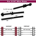 50x T316 Black Stainless Steel Hand Swage Tensioner For 3 16   Cable Railing