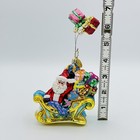Christopher Radko Dashing Delivery Santa Glass Christmas Ornament 7 5    Rare