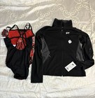 New Gk Elite Leotard Gymnastics Red And New Jacket  Al  And New 2 Sides Shorts