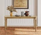 Farmhouse Dining Table 71  Natural Oak Distressed Rubberwood Turned Legs Seats 8