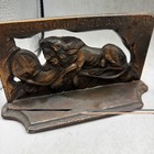 Vintage Lion Of Lucerne Monument Metal Bookends Set Of Two