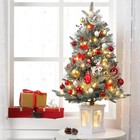 1pcs 3ft Christmas Tree Artificial Christmas Tree 78 Led Lights W  Snowman Base